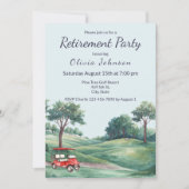 Pensioenfeest Golfkar Aquarel Kaart (Voorkant)