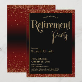 Pensioenfeest Gouden Glitter op Donker Bourgogne R Kaart