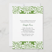 Pensioenfeest Groen Modern en Bloemen Uitnodigen Kaart (Voorkant)