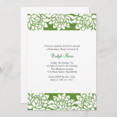 Pensioenfeest Groen Modern en Bloemen Uitnodigen Kaart (Voorkant / Achterkant)