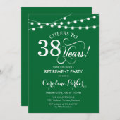 Pensioenfeest - Groen Wit Kaart (Voorkant / Achterkant)