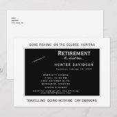 Pensioenfeest "Het wordt tijd" Zwart-wit Kaart (Voorkant / Achterkant)