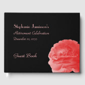 Pensioenfeest inlogboek, Coral Pink Rose Gastenboek (Voorkant)