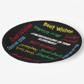 Pensioenfeest Kleurrijke PLEZIER Papieren Bordje (Gekanteld)