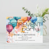 Pensioenfeest Leuke kleurrijke ballonnen Kaart (Staand voorkant)