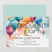 Pensioenfeest Leuke kleurrijke ballonnen Kaart (Voorkant / Achterkant)