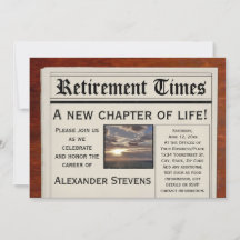 Pensioenfeest Leuke krantenuitnodiging