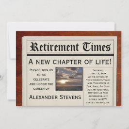 Pensioenfeest Leuke krantenuitnodiging Kaart