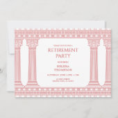 Pensioenfeest met Roze Tempel Kaart (Voorkant)