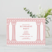 Pensioenfeest met Roze Tempel Kaart (Staand voorkant)