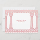 Pensioenfeest met Roze Tempel Kaart (Achterkant)