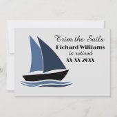 Pensioenfeest Nautisch zeilen Thema Modern Kaart (Voorkant)