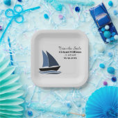 Pensioenfeest Nautisch zeilen Thema Modern Papieren Bordje (Feest)