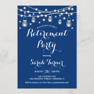 Pensioenfeest - Navy Blue Kaart