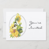 Pensioenfeest Nodig aangepaste zonnebloem en vogel Kaart (Voorkant)