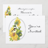 Pensioenfeest Nodig aangepaste zonnebloem en vogel Kaart (Voorkant / Achterkant)