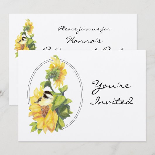 Pensioenfeest Nodig aangepaste zonnebloem en vogel Kaart (Voorkant / Achterkant)