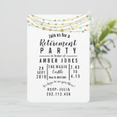 Pensioenfeest Nodig blauwgroen en gouden glitter u Kaart (Staand voorkant)