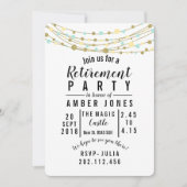 Pensioenfeest Nodig blauwgroen en gouden glitter u Kaart (Voorkant)