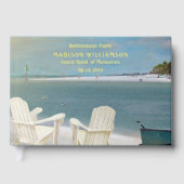 Pensioenfeest Ocean Beach Echte Gouden Folie Gastenboek (Voorkant)