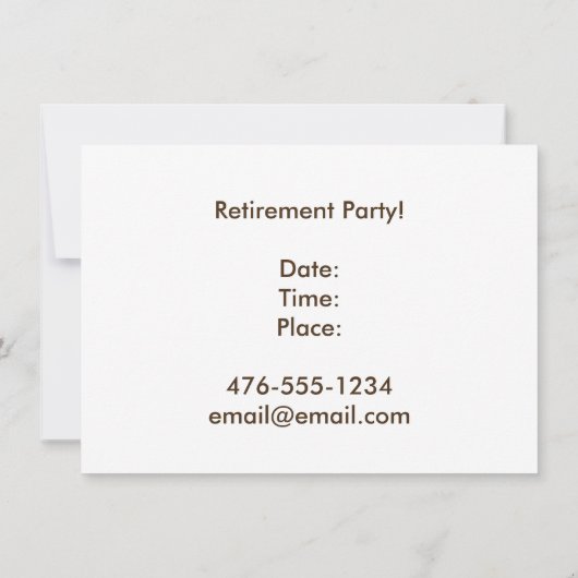 Pensioenfeest - Pas uw uitnodiging aan (Achterkant)