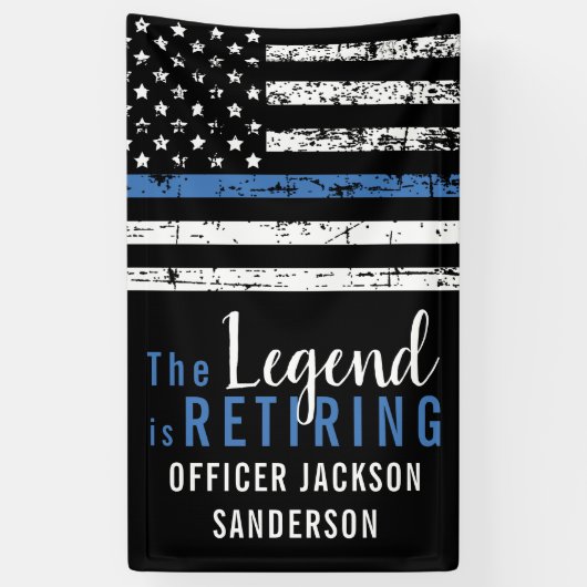 Pensioenfeest Politie Uitdiensttredend Rechtshandh Spandoek (Verticaal)