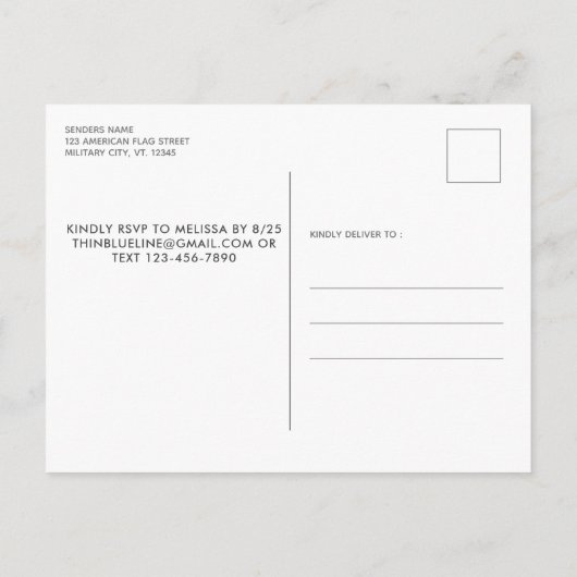 Pensioenfeest Politieagent Amerikaanse Vlag Uitnodiging Briefkaart (Achterkant)