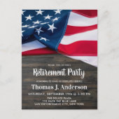 Pensioenfeest Politieagent Amerikaanse Vlag Uitnodiging Briefkaart (Voorkant)