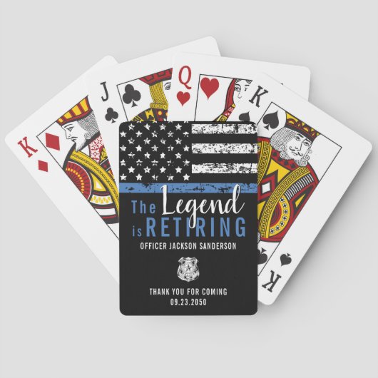 Pensioenfeest Politieagent Handhaving Pokerkaarten (Achterkant)