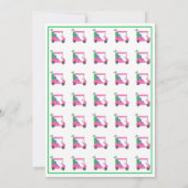 Pensioenfeest Preppy Roze Golfkar Kaart (Achterkant)