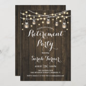 Pensioenfeest - Rustiek Hout Kaart (Voorkant / Achterkant)