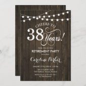 Pensioenfeest - Rustiek houtpatroon Kaart (Voorkant / Achterkant)