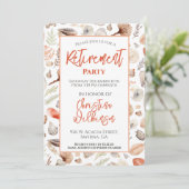 Pensioenfeest Seashell Beach Zomer Kaart (Staand voorkant)