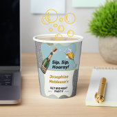 Pensioenfeest, Sip Hoera Champagne Design Papieren Bekers