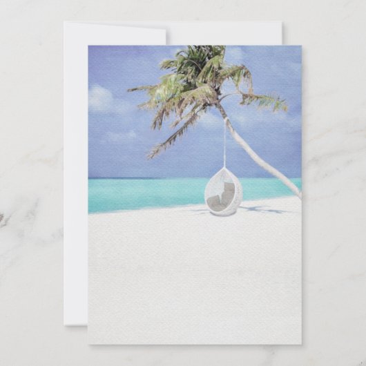 Pensioenfeest Tropisch strand Kaart (Achterkant)