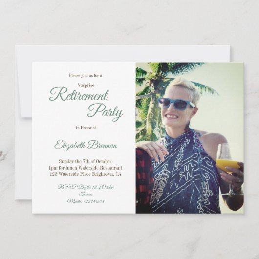 Pensioenfeest Tropische Palm Leopard Foto Kaart (Voorkant)