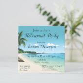 Pensioenfeest Tropische strandpalmbomen Kaart (Staand voorkant)