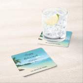 Pensioenfeest Tropische strandpalmbomen Kartonnen Onderzetters (Insitu)