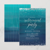 Pensioenfeest Uitnodigen - Klein, Elegant, Eenvoud Kaart (Voorkant / Achterkant)