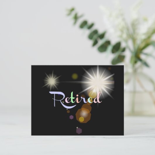 Pensioenfeest Uitnodiging Briefkaart (Staand voorkant)