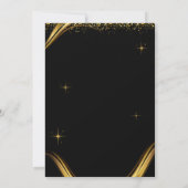 Pensioenfeest uitnodiging Elegant Zwart Goud (Achterkant)