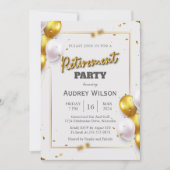 Pensioenfeest uitnodiging Goud Luxe (Voorkant)