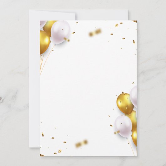 Pensioenfeest uitnodiging Goud Luxe (Achterkant)