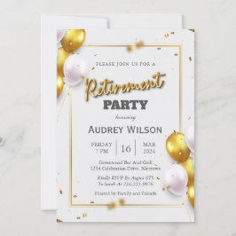 Pensioenfeest uitnodiging Goud Luxe