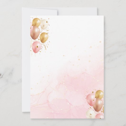 Pensioenfeest Uitnodiging Goud Roze Modern (Achterkant)