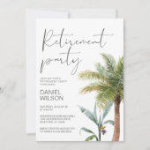 Pensioenfeest Uitnodigingen Groen tropisch (Voorkant)