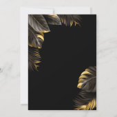 Pensioenfeest Uitnodigingen Zwart Goud Verrassing (Achterkant)