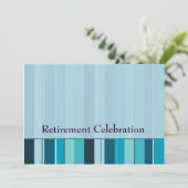 Pensioenfeest viering Royal Blue Stripes Kaart (Staand voorkant)