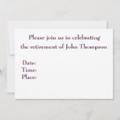 Pensioenfeest viering Royal Blue Stripes Kaart (Achterkant)