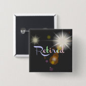 Pensioenfeest Vierkante Button 5,1 Cm (Voorkant /achterkant)